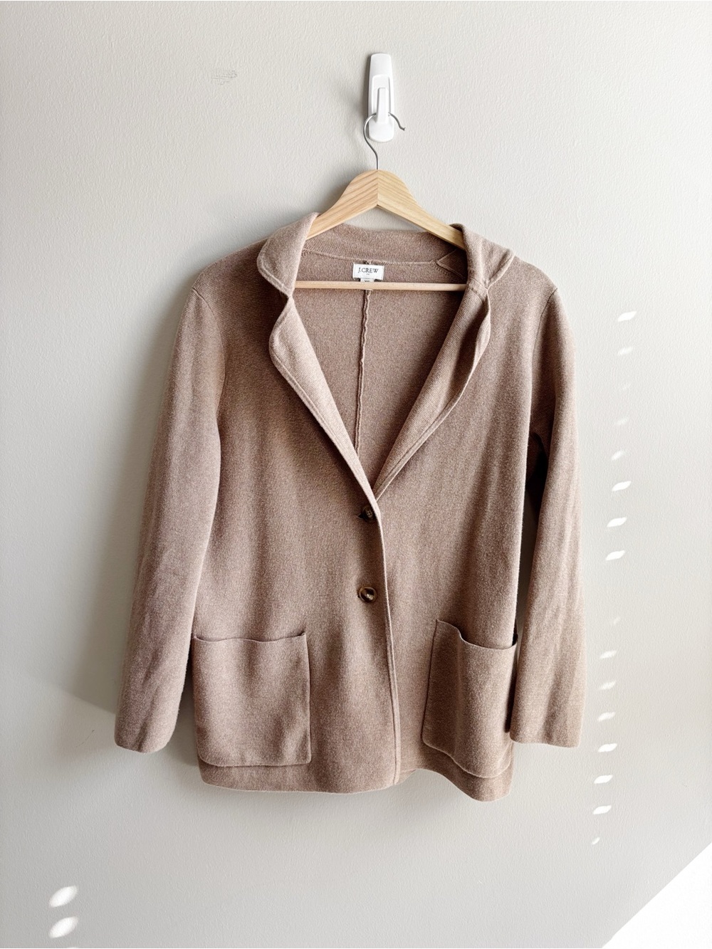 J. Crew Taupe Knit Blazer with Collar
